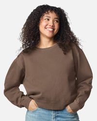 Image of Women's Garment-Dyed Mid-Length Crewneck Sweatshirt - 1566L