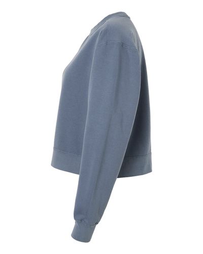 Women's Garment-Dyed Mid-Length Crewneck Sweatshirt - 1566L image thumbnail