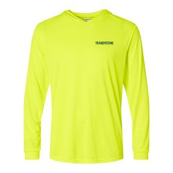 Image of Performance Hooded Long Sleeve T-Shirt - Safety Green