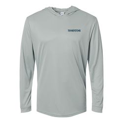 Image of Performance Hooded Long Sleeve T-Shirt - Medium Grey