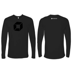 Image of Long Sleeve Cotton Tee Black Signet