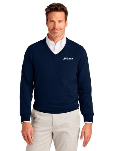 Brooks Brothers Cotton Stretch V-Neck Sweater image thumbnail