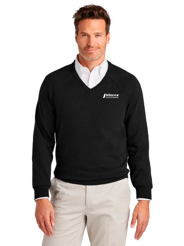 Brooks Brothers Cotton Stretch V-Neck Sweater image thumbnail