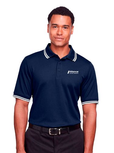 Devon & Jones Men's CrownLux Performance Plaited Tipped Polo image thumbnail