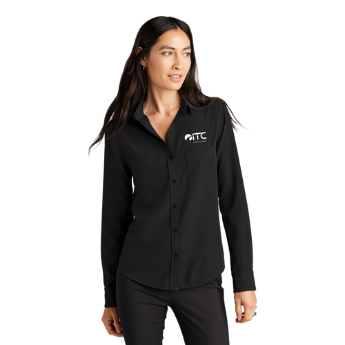 MERCER+METTLE Women's Stretch Crepe Long Sleeve Camp MM2013 image thumbnail