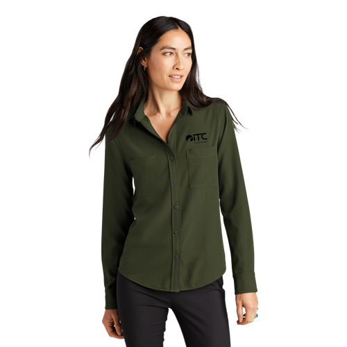 MERCER+METTLE Women's Stretch Crepe Long Sleeve Camp MM2013 image thumbnail