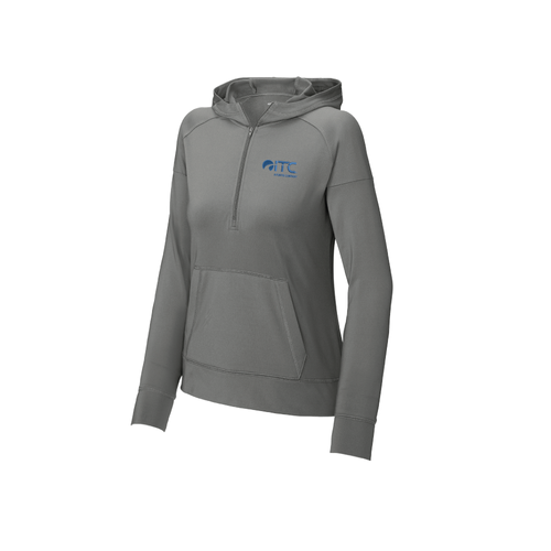 Sport-Tek Ladies Sport-Wick Stretch 1/2-Zip Hoodie LST856 image thumbnail