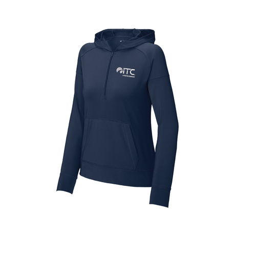Sport-Tek Ladies Sport-Wick Stretch 1/2-Zip Hoodie LST856 image thumbnail