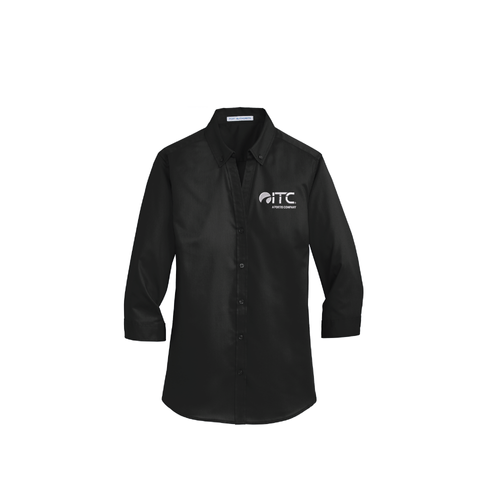 Port Authority Ladies 3/4-Sleeve SuperPro Twill Shirt. L665 image thumbnail