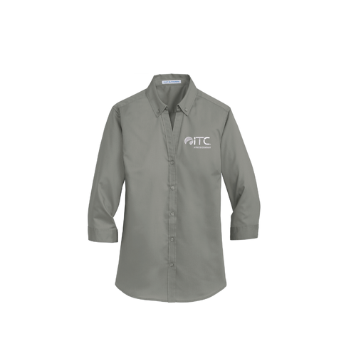 Port Authority Ladies 3/4-Sleeve SuperPro Twill Shirt. L665 image thumbnail