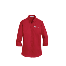 Image of Port Authority Ladies 3/4-Sleeve SuperPro Twill Shirt. L665