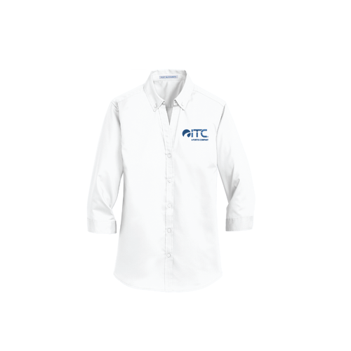 Port Authority Ladies 3/4-Sleeve SuperPro Twill Shirt. L665 image thumbnail