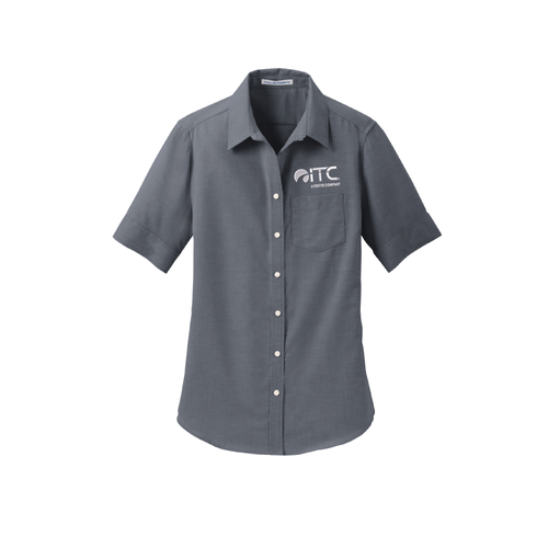 Port Authority Ladies Short Sleeve SuperPro Oxford Shirt. L659 image thumbnail