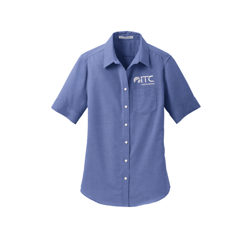 Port Authority Ladies Short Sleeve SuperPro Oxford Shirt. L659 image thumbnail