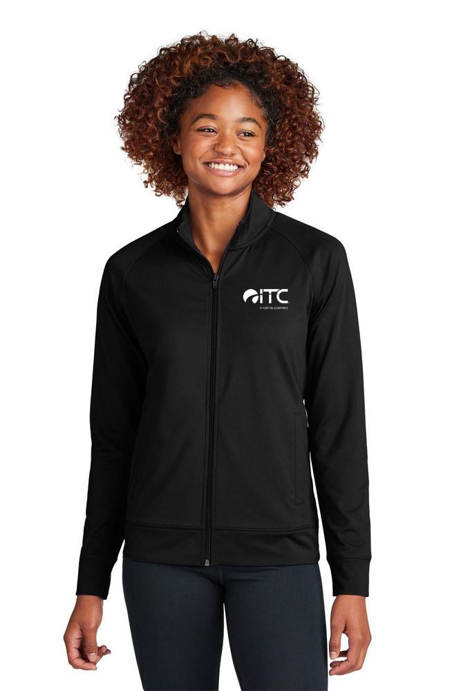 Sport-Tek Women's Sport-Wick Stretch Full-Zip Cadet Jacket LST857 primary image