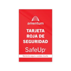 Image of Red Safety Cards with Amplified Logo - Spanish 