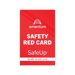 Image of Red Safety Cards with Amplfied Logo