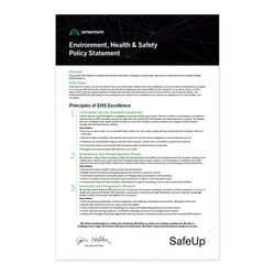 Image of EHS Policy Statement with Logo