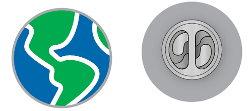 Globe Lapel Pin - 3/4" Hard Enamel - SET OF 5 image thumbnail