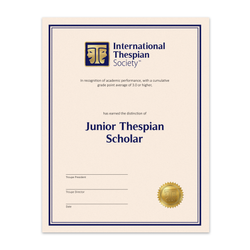Image of Jr. Thespian Scholar Certificate (Pack of 5)