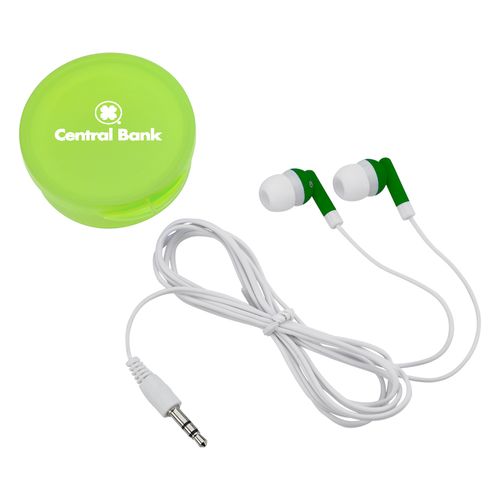 Earbuds in Round Plastic Case image thumbnail
