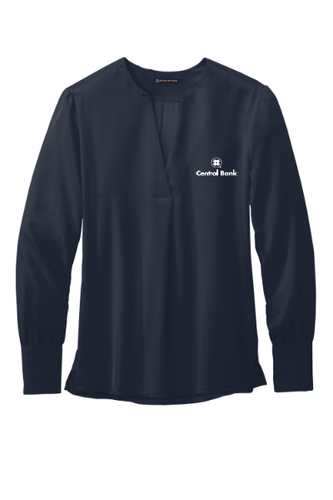 Brooks Brothers Women’s Open-Neck Satin Blouse image thumbnail