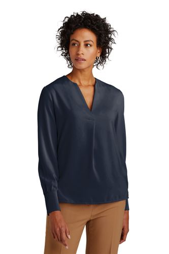 Brooks Brothers Women’s Open-Neck Satin Blouse image thumbnail