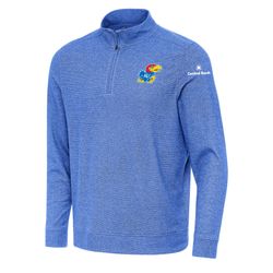 Image of Men's KU Antigua Subtle 1/4 Zip Pullover
