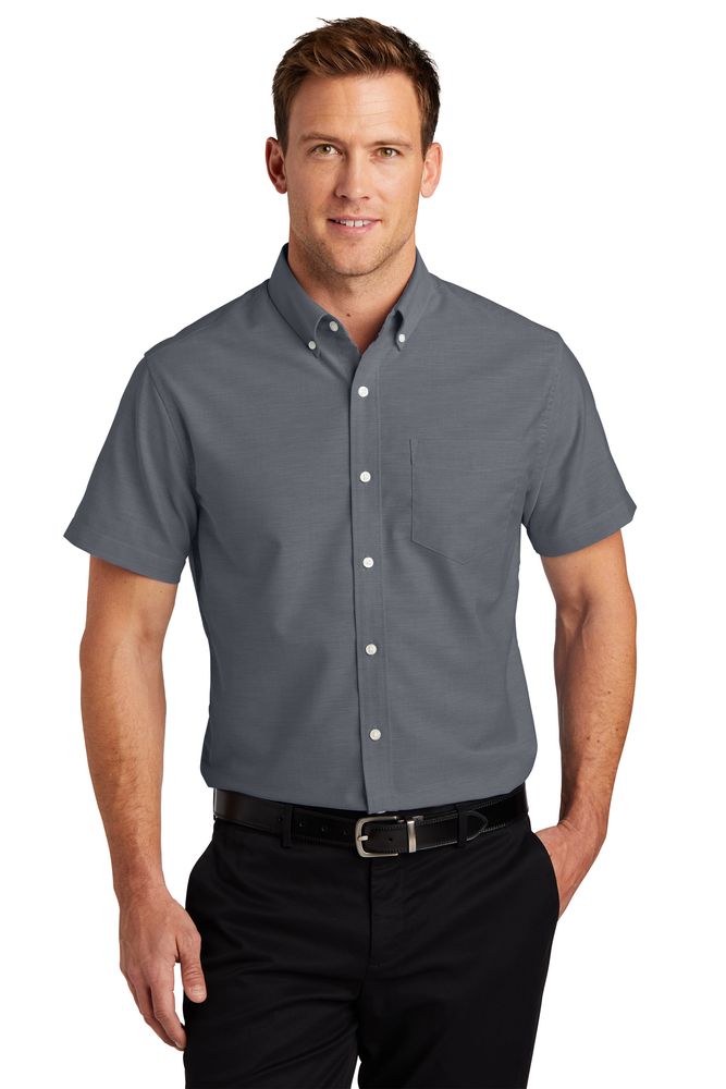 Port Authority Short Sleeve SuperPro Oxford Shirt | Walbec