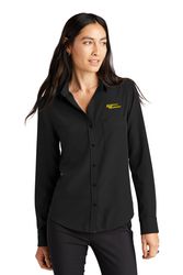 Image of  Ladies Stretch Crepe Long Sleeve Camp Blouse