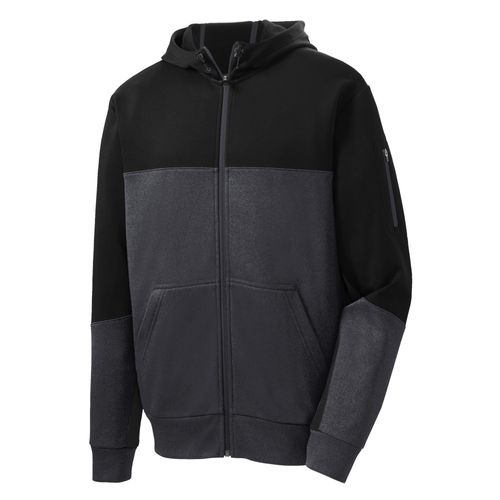 Sport-Tek Men's Tech Fleece Colorblock Full-Zip Hooded Jacket image thumbnail