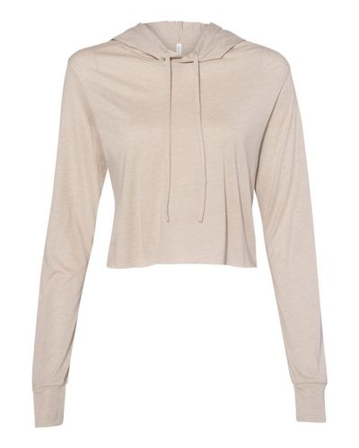 Women’s Triblend Crop Long Sleeve Hoodie - 8512 image thumbnail