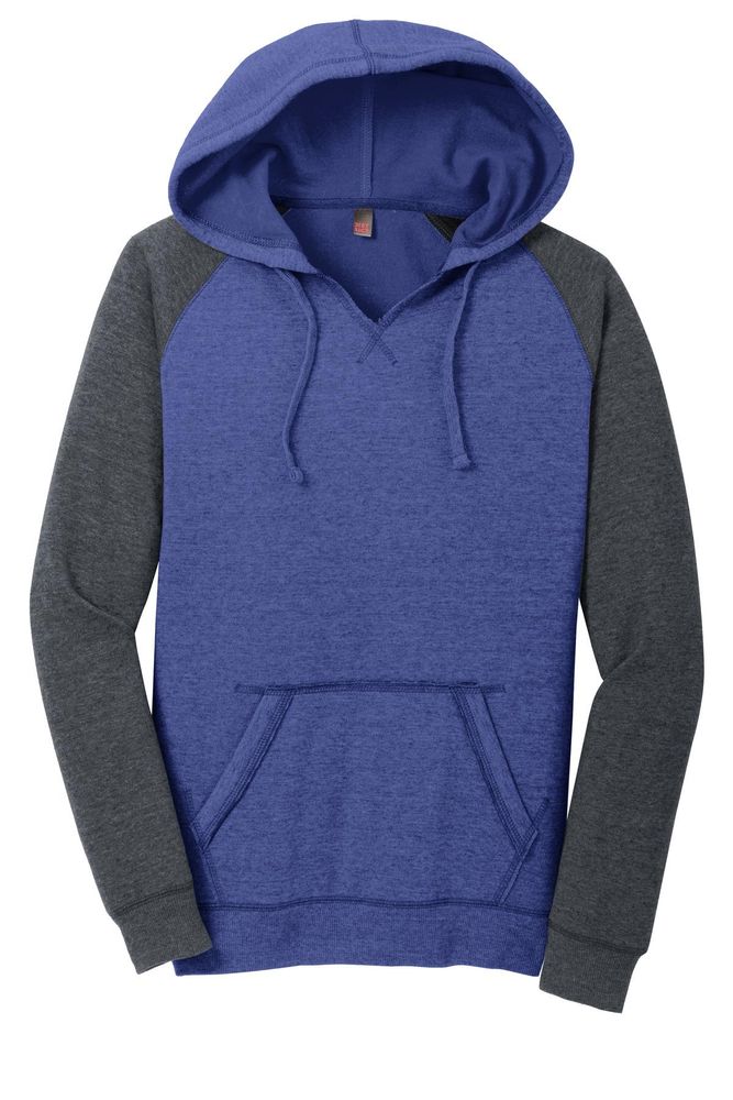 District Women's Lightweight Fleece Raglan Hoodie. DT296 primary image