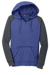 Image of District Women's Lightweight Fleece Raglan Hoodie. DT296