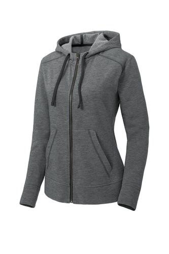 Sport-Tek Ladies PosiCharge Tri-Blend Wicking Fleece Full-Zip Hooded Jacket LST293 image thumbnail