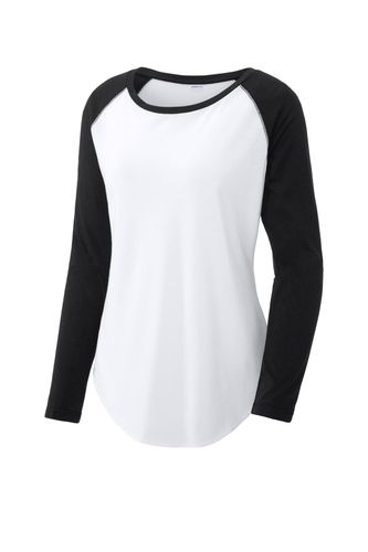 Sport-Tek Ladies PosiCharge Long Sleeve Tri-Blend Wicking Scoop Neck Raglan Tee LST400LS image thumbnail