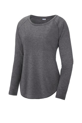 Sport-Tek Ladies PosiCharge Long Sleeve Tri-Blend Wicking Scoop Neck Raglan Tee LST400LS image thumbnail