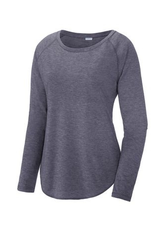 Sport-Tek Ladies PosiCharge Long Sleeve Tri-Blend Wicking Scoop Neck Raglan Tee LST400LS image thumbnail
