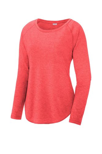 Sport-Tek Ladies PosiCharge Long Sleeve Tri-Blend Wicking Scoop Neck Raglan Tee LST400LS image thumbnail