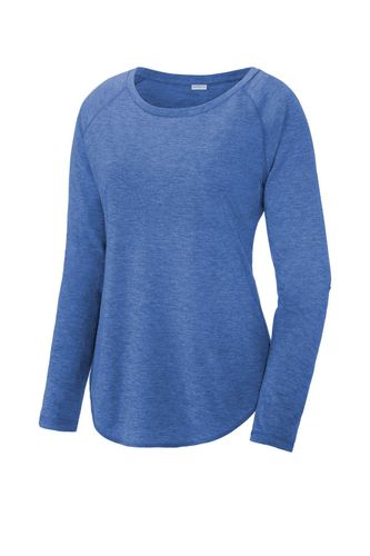 Sport-Tek Ladies PosiCharge Long Sleeve Tri-Blend Wicking Scoop Neck Raglan Tee LST400LS image thumbnail