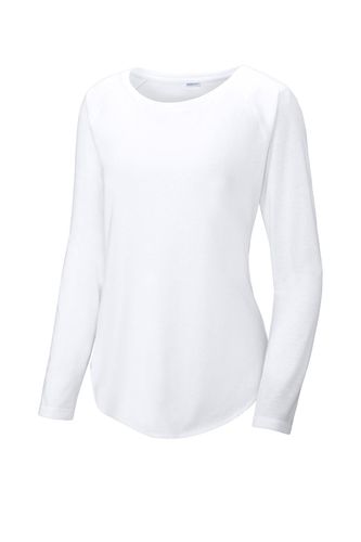 Sport-Tek Ladies PosiCharge Long Sleeve Tri-Blend Wicking Scoop Neck Raglan Tee LST400LS image thumbnail