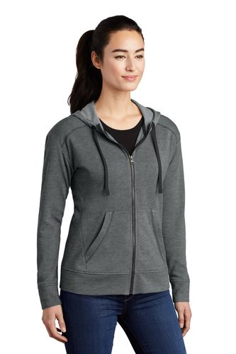 Sport-Tek Ladies PosiCharge Tri-Blend Wicking Fleece Full-Zip Hooded Jacket LST293 image thumbnail