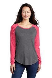 Image of Sport-Tek Ladies PosiCharge Long Sleeve Tri-Blend Wicking Scoop Neck Raglan Tee LST400LS