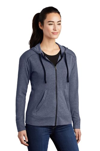 Sport-Tek Ladies PosiCharge Tri-Blend Wicking Fleece Full-Zip Hooded Jacket LST293 image thumbnail
