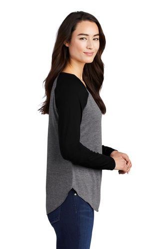 Sport-Tek Ladies PosiCharge Long Sleeve Tri-Blend Wicking Scoop Neck Raglan Tee LST400LS image thumbnail