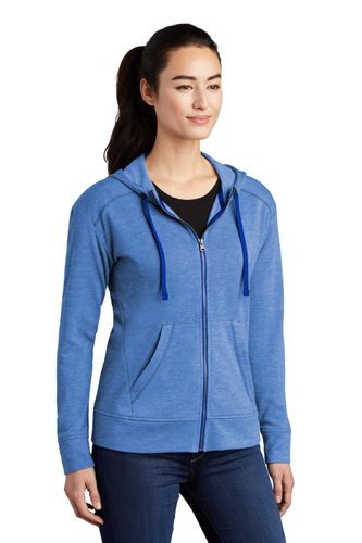 Sport-Tek Ladies PosiCharge Tri-Blend Wicking Fleece Full-Zip Hooded Jacket LST293 image thumbnail