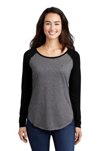Sport-Tek Ladies PosiCharge Long Sleeve Tri-Blend Wicking Scoop Neck Raglan Tee LST400LS image thumbnail