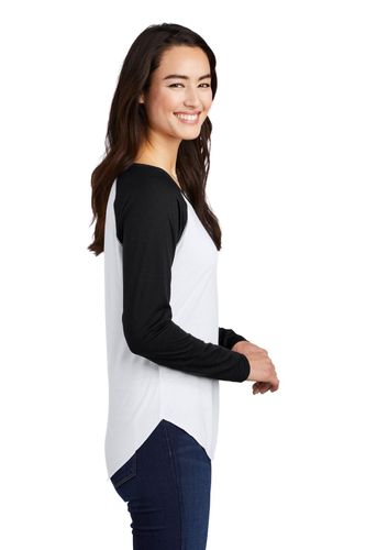 Sport-Tek Ladies PosiCharge Long Sleeve Tri-Blend Wicking Scoop Neck Raglan Tee LST400LS image thumbnail