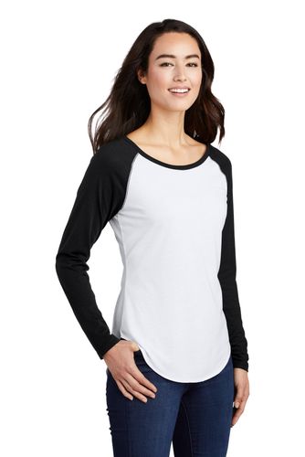 Sport-Tek Ladies PosiCharge Long Sleeve Tri-Blend Wicking Scoop Neck Raglan Tee LST400LS image thumbnail
