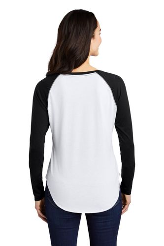 Sport-Tek Ladies PosiCharge Long Sleeve Tri-Blend Wicking Scoop Neck Raglan Tee LST400LS image thumbnail